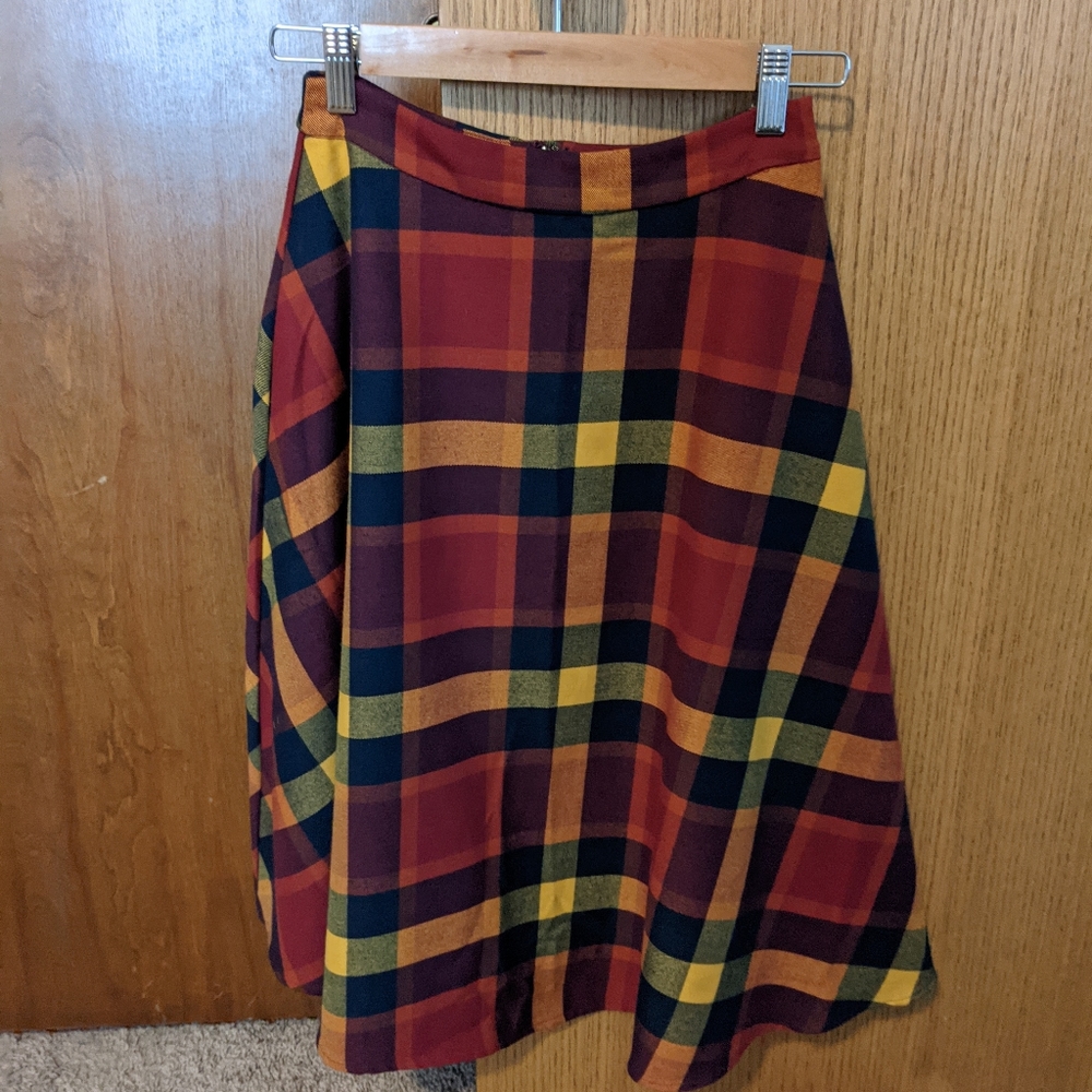 Modcloth x Collectif plaid skirt